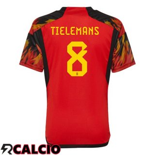 Prima Maglia Belgio (TIELEMANS 8) Rosso 2022/2023  Prima Maglia Belgio (TIELEMANS 8) Rosso 2022/2023