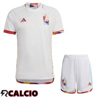 Seconda Maglia Belgio Bambino Bianco Coppa del Mondo 2022
