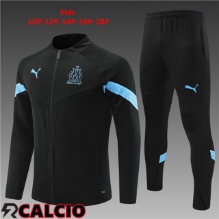 Insieme Tuta Calcio - Giacca Marsiglia OM Bambino Nero 2022/2023  Insieme Tuta Calcio - Giacca Marsiglia OM Bambino Nero 2022/2023