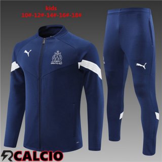 Insieme Tuta Calcio - Giacca Marsiglia OM Bambino Blu Royal 2022/2023  Insieme Tuta Calcio - Giacca Marsiglia OM Bambino Blu Royal 2022/2023