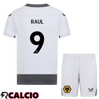 Terza Maglia Wolves (RAUL 9) Bambino Bianco Grigio 2022/2023