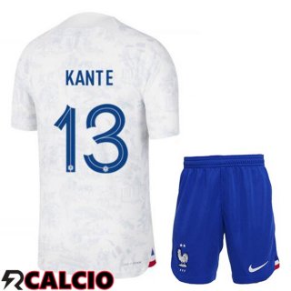 Seconda Maglia Francia (KANTE 13) Bambino Bianco Coppa del Mondo 2022