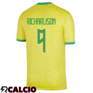 Prima Maglia Brasile (RICHARLISON 9) Giallo Coppa del Mondo 2022  Prima Maglia Brasile (RICHARLISON 9) Giallo Coppa del Mondo 2022