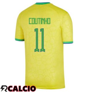 Prima Maglia Brasile (COUTINHO 11) Giallo Coppa del Mondo 2022  Prima Maglia Brasile (COUTINHO 11) Giallo Coppa del Mondo 2022