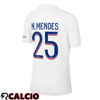 Terza Maglia Paris PSG (N.MENDES 25) Bianco 2022/2023  Terza Maglia Paris PSG (N.MENDES 25) Bianco 2022/2023