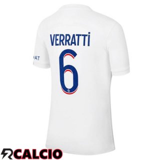 Terza Maglia Paris PSG (VERRATTI 6) Bianco 2022/2023  Terza Maglia Paris PSG (VERRATTI 6) Bianco 2022/2023