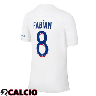 Terza Maglia Paris PSG (FABIAN 8) Bianco 2022/2023  Terza Maglia Paris PSG (FABIAN 8) Bianco 2022/2023