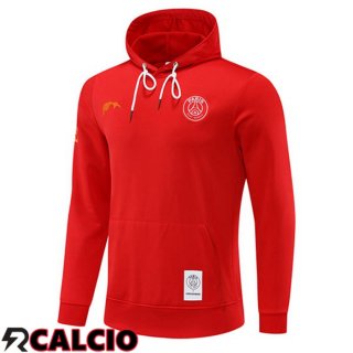 Felpa Con Cappuccio Paris PSG Rosso 2022/2023  Felpa Con Cappuccio Paris PSG Rosso 2022/2023