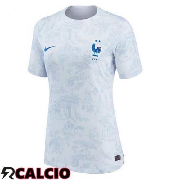 Seconda Maglia Francia Donna Bianco Coppa del Mondo 2022