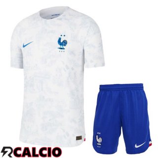 Seconda Maglia Francia Bambino Bianco Coppa del Mondo 2022
