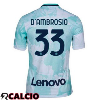 Seconda Maglia Inter Milan (D'AMBROSIO 33) Bianco Verde 2022/2023  Seconda Maglia Inter Milan (D'AMBROSIO 33) Bianco Verde 2022/2023