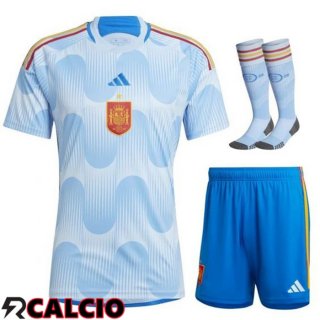Insieme Seconda Maglia Spagna (Pantaloncini + Calzini) Coppa Del Mondo 2022