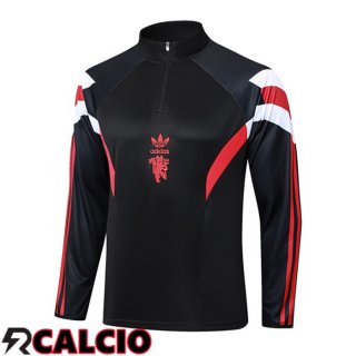 Felpa Allenamento Manchester United Nero 2024/2025  Felpa Allenamento Manchester United Nero 2024/2025
