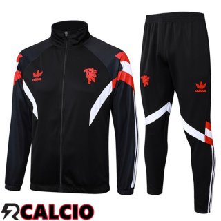 Insieme Tuta Calcio - Giacca Manchester United Nero 2024/2025