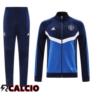 Insieme Tuta Calcio - Giacca Manchester United Blu Reale 2024/2025