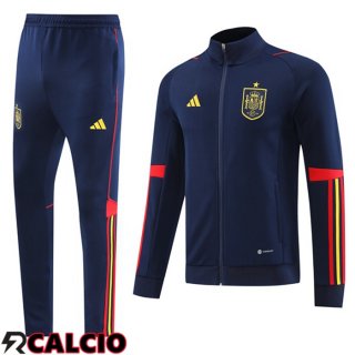 Insieme Tuta Calcio - Giacca Spagna Blu Reale 2022/2023  Insieme Tuta Calcio - Giacca Spagna Blu Reale 2022/2023