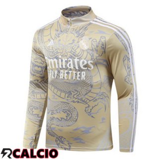 Felpa Allenamento Real Madrid Giallo 2023/2024  Felpa Allenamento Real Madrid Giallo 2023/2024