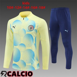Insieme Tuta Calcio Manchester City Bambino Giallo 2024/2025  Insieme Tuta Calcio Manchester City Bambino Giallo 2024/2025