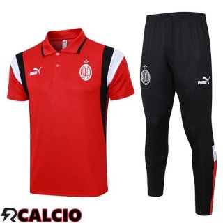 Kit Maglia Polo AC Milan + Pantaloni Rosso 2023/2024