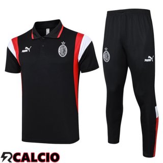 Kit Maglia Polo AC Milan + Pantaloni Nero 2023/2024
