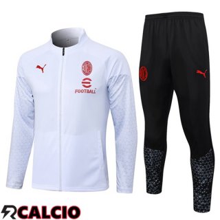 Insieme Tuta Calcio - Giacca AC Milan Bianco 2023/2024