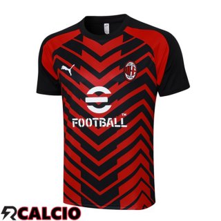 T Shirt Allenamento AC Milan Nero Rosso 2023/2024  T Shirt Allenamento AC Milan Nero Rosso 2023/2024