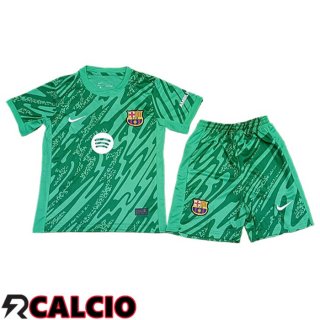 Maglia Barcellona Bambino Portiere Verde 2024/2025