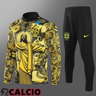 Insieme Tuta Calcio Brasile Bambino Giallo 2024/2025  Insieme Tuta Calcio Brasile Bambino Giallo 2024/2025