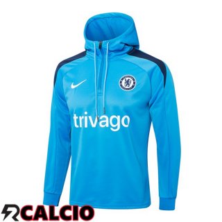 Felpa Con Cappuccio FC Chelsea Blu 2024/2025  Felpa Con Cappuccio FC Chelsea Blu 2024/2025