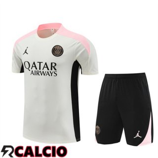 Insieme T Shirt Allenamento Paris PSG + Pantaloncini Grigio 2024/2025