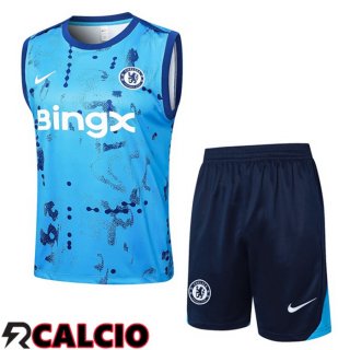 Canotta Allenamento FC Chelsea + Pantaloncini Blu 2024/2025  Canotta Allenamento FC Chelsea + Pantaloncini Blu 2024/2025