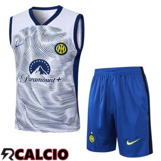 Canotta Allenamento Inter Milan + Pantaloncini Bianco 2024/2025