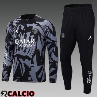 Insieme Tuta Calcio Paris PSG Bambino Nero Grigio 2022/2023  Insieme Tuta Calcio Paris PSG Bambino Nero Grigio 2022/2023