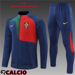 Insieme Tuta Calcio - Giacca Portogallo Bambino Blu Reale 2022/2023  Insieme Tuta Calcio - Giacca Portogallo Bambino Blu Reale 2022/2023
