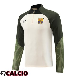Felpa Allenamento FC Barcellona Bianco Verde 2023/2024  Felpa Allenamento FC Barcellona Bianco Verde 2023/2024