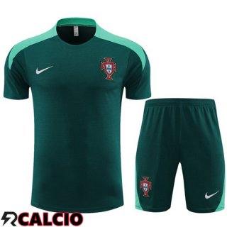 T Shirt Allenamento Portogallo + Pantaloncini Verde 2023/2024  T Shirt Allenamento Portogallo + Pantaloncini Verde 2023/2024