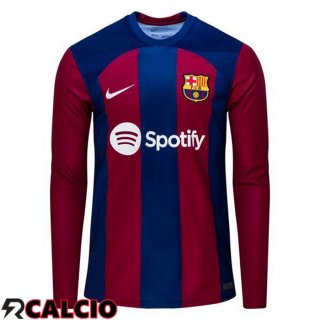 Prima Maglia FC Barcellona Manica Lunga Blu Rosso 2023/2024