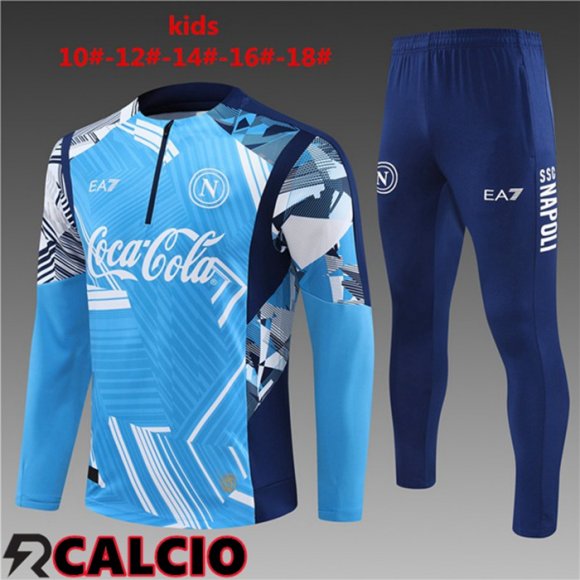 Insieme Tuta Calcio SSC Napoli Bambino Blu 2024/2025  Insieme Tuta Calcio SSC Napoli Bambino Blu 2024/2025
