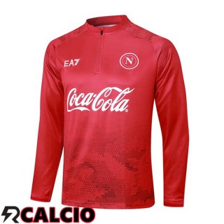 Felpa Allenamento SSC Napoli Rosso 2024/2025  Felpa Allenamento SSC Napoli Rosso 2024/2025