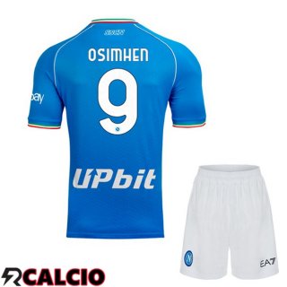 Prima Maglia SSC Napoli (Victor Osimhen 9) Bambino Blu 2023/2024