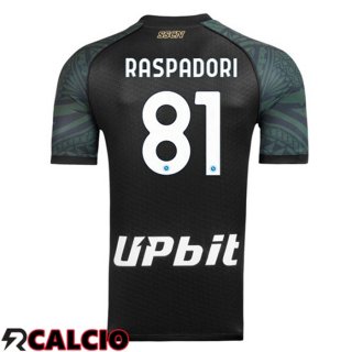Terza Maglia SSC Napoli (Giacomo Raspadori 81) Nero 2023/2024