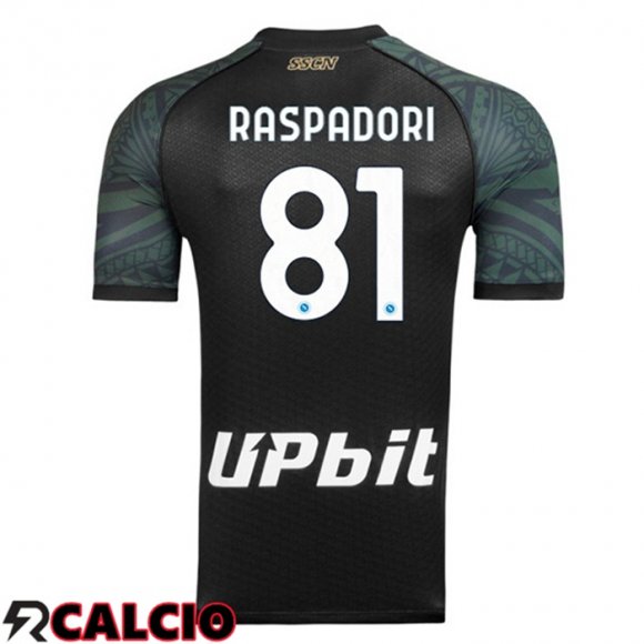 Terza Maglia SSC Napoli (Giacomo Raspadori 81) Nero 2023/2024