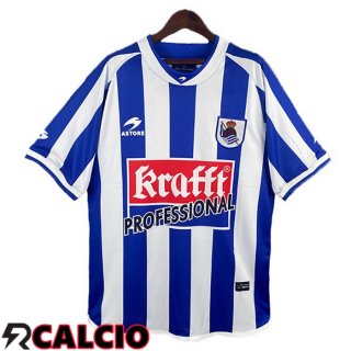 Prima Maglia Real Sociedad Retro Bianco Blu 2002-2003