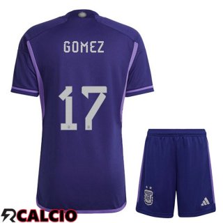 Maglie Calcio Argentina (GOMEZ 17) Bambino Seconda Viola Coppa Del Mondo 2022