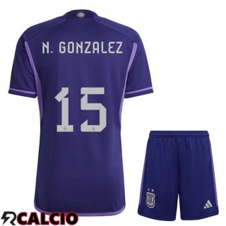 Maglie Calcio Argentina (A. CORREA 15) Bambino Seconda Viola Coppa Del Mondo 2022