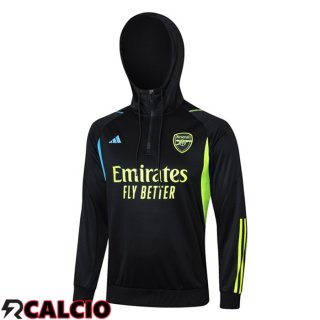 Felpa Allenamento Con Cappuccio Arsenal Nero 2023/2024