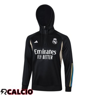 Felpa Allenamento Con Cappuccio Real Madrid Nero 2023/2024