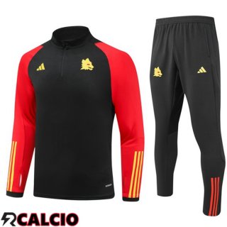 Insieme Tuta Calcio AS Roma Nero Rosso 2023/2024
