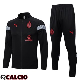 Insieme Tuta Calcio - Giacca AC Milan Nero 2022/2023  Insieme Tuta Calcio - Giacca AC Milan Nero 2022/2023