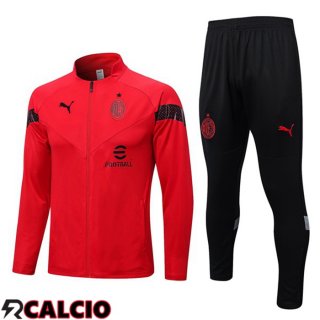 Insieme Tuta Calcio - Giacca AC Milan Rosso 2022/2023  Insieme Tuta Calcio - Giacca AC Milan Rosso 2022/2023